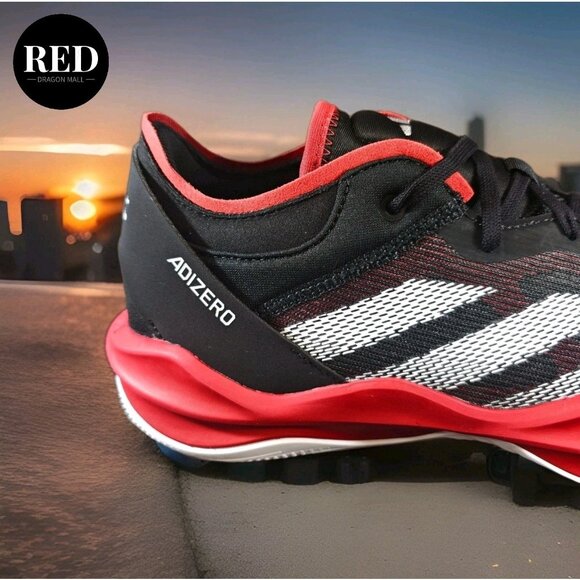 Adidas Nebraska Cornhuskers NCAA Adizero PE Black Red Shoes - Men\'s Size 10 main image 4